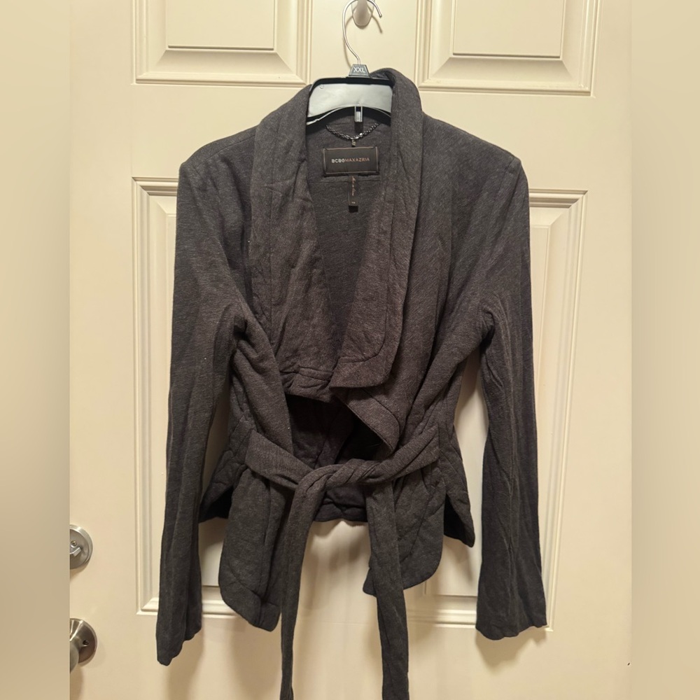 BCBG max azria gray wrap jacket blazer. Size XS